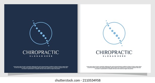 Chiropractic logo for massage and business with creative element concept Premium Vector