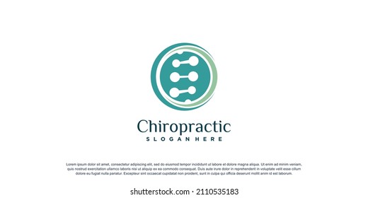 Chiropractic logo for massage and business with creative element concept Premium Vector