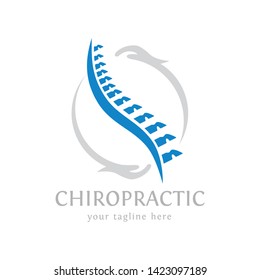 chiropractic logo spine spinal care vector icon illustration