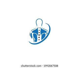 Chiropractic logo spine spinal care vector icon illustration