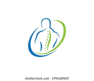 Chiropractic Logo Spine Spinal Care Vector Icon Illustration