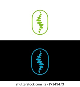 Chiropractic logo spine spinal care vector icon illustration