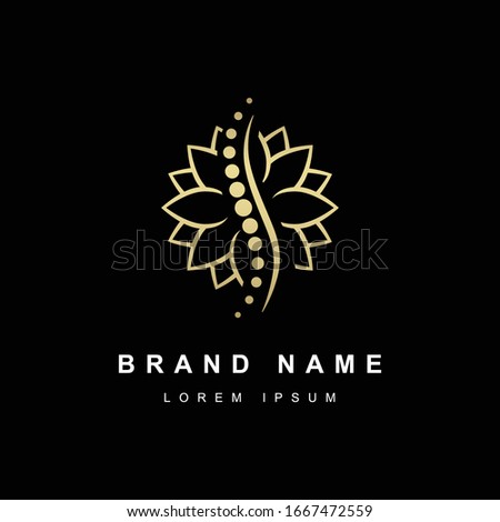 chiropractic logo spine spinal care with mandala, lotus flower. vector icon illustration