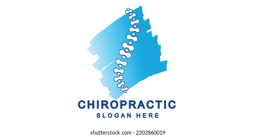 Chiropractic logo with stroke modern style premium vector