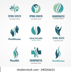 Chiropractic, Massage, Back Pain And Osteopathy Icons