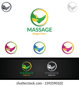 Chiropractic, massage Logo, back pain and osteopathy Logo Design