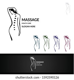 Chiropractic, massage Logo, back pain and osteopathy Logo Design