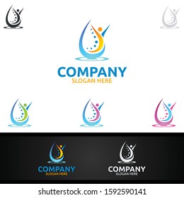 Chiropractic, Massage Logo, Back Pain And Osteopathy Logo Design