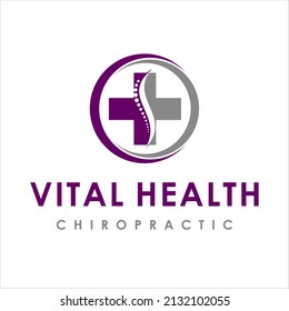 Chiropractic medical Logo Concept. Design Template, vector illustration.