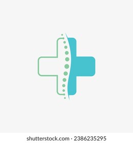 Chiropractic natural massage back pain and spinal icon logo design with creative concept