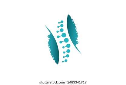Chiropractic natural massage back pain and spinal icon logo design with creative concept