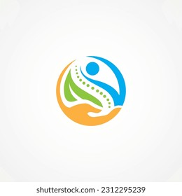 Chiropractic nature logo deisgn with white background
