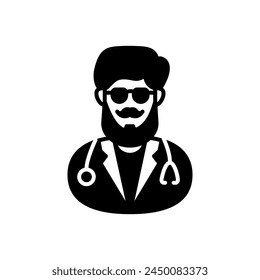 Icono del médico quiropráctico en el Vector. Logotipo
