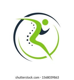 chiropractic physiotherapy logo design. creative human spinal health care medical template