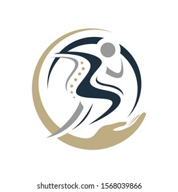 chiropractic physiotherapy logo design. creative human spinal health care medical template