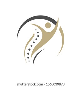 chiropractic physiotherapy logo design. creative human spinal health care medical template