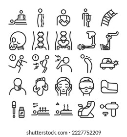 Chiropractic relaxation massage esthetic icon set