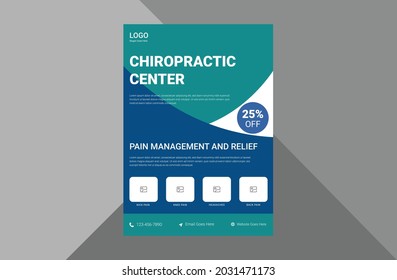 chiropractic services clinic flyer design. health care clinic service poster leaflet design. a4 template, brochure design, cover, flyer, poster, print-ready
