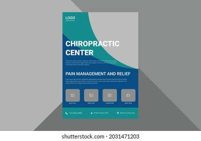 chiropractic services clinic flyer design. health care clinic service poster leaflet design. a4 template, brochure design, cover, flyer, poster, print-ready
