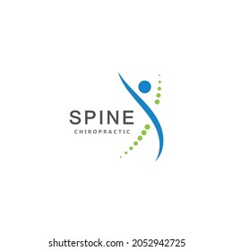 chiropractic spine dot logo icon vector template