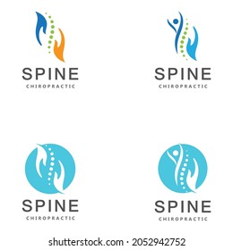 chiropractic spine dot logo icon vector template