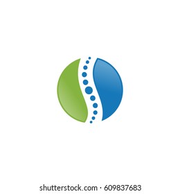 chiropractic spine dot logo icon vector template