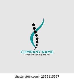 coluna vertebral quiroprática e modelo de vetor ícone de logotipo de fisioterapia