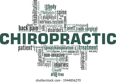 Chiropractic vector illustration word cloud isolated on a white background.