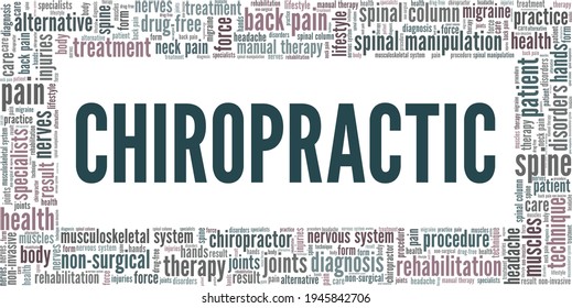 Chiropractic Vector Illustration Word Cloud Isolated Stock Vector ...