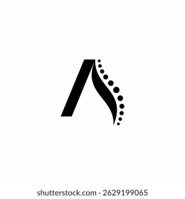 Chiropractic's minimalist and modern A letter logo design. by combining the spine symbol and the letter A.