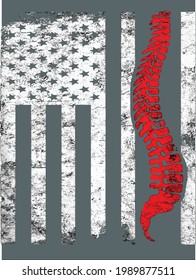 Chiropractor American Flag Chiropractic Gift Spinal Cord design vector illustration for use in design and print poster canvas