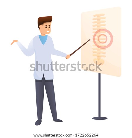 Chiropractor banner spine icon. Cartoon of chiropractor banner spine vector icon for web design isolated on white background