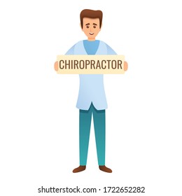 Chiropraktorkliniksymbol. Cartoon der Klinik für Chiropraktoren, Vektorsymbol für Webdesign einzeln auf weißem Hintergrund