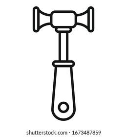 Chiropractor hammer icon. Outline chiropractor hammer vector icon for web design isolated on white background