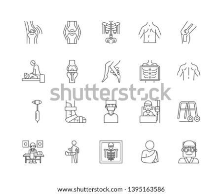 Chiropractor line icons, signs, vector set, outline illustration concept 