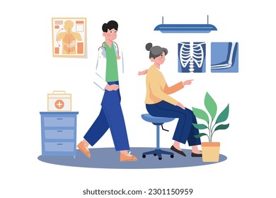 A Chiropractor Manipulates The Spine To Patients