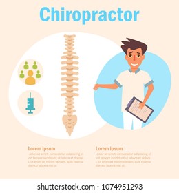 Chiropractor Vector. Cartoon. Isolated art on white background. Flat
