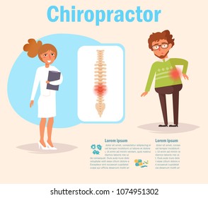 Chiropractor Vector. Cartoon. Isolated art on white background. Flat
