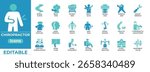 Chiropractor vector icons for wellness, therapy, and healthcar