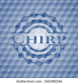 Chirp blue badge with geometric background. Vector Illustration. Detailed.
