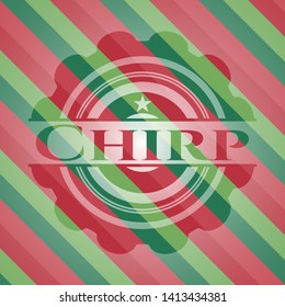 Chirp christmas emblem background. Vector Illustration. Detailed.