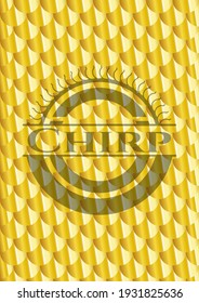 Chirp gold emblem. Scales pattern. Vector Illustration. Detailed. 
