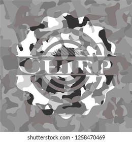 Chirp on grey camouflage pattern