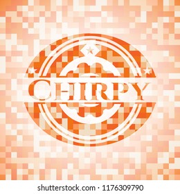 Chirpy orange mosaic emblem