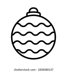 Chirstmas ball ornament icon design with line wave