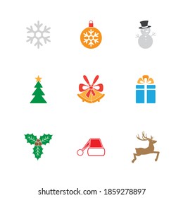 Chirstmas colorful decoration icon design pack