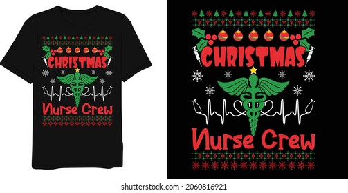 Chirstmas Nurse Crew T-shirt Design Template