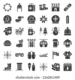 Chirstmas related solid design vector icon set