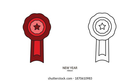 chirstmas ribbon vector type icon