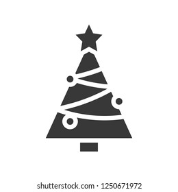 Chirstmas tree vector, Christmas related solid design icon